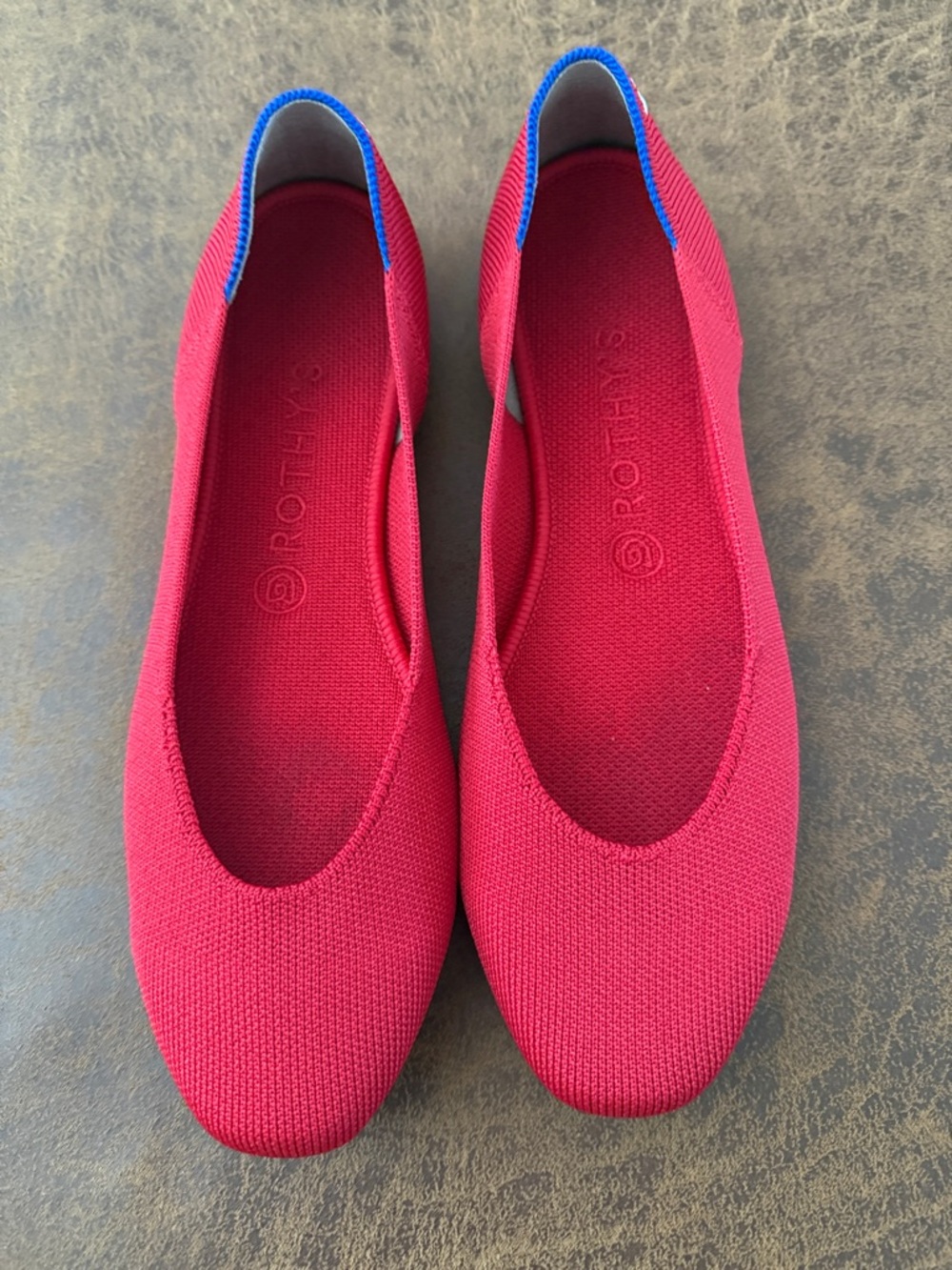 Rothy's The Square Toe Flat in Cardinal Red